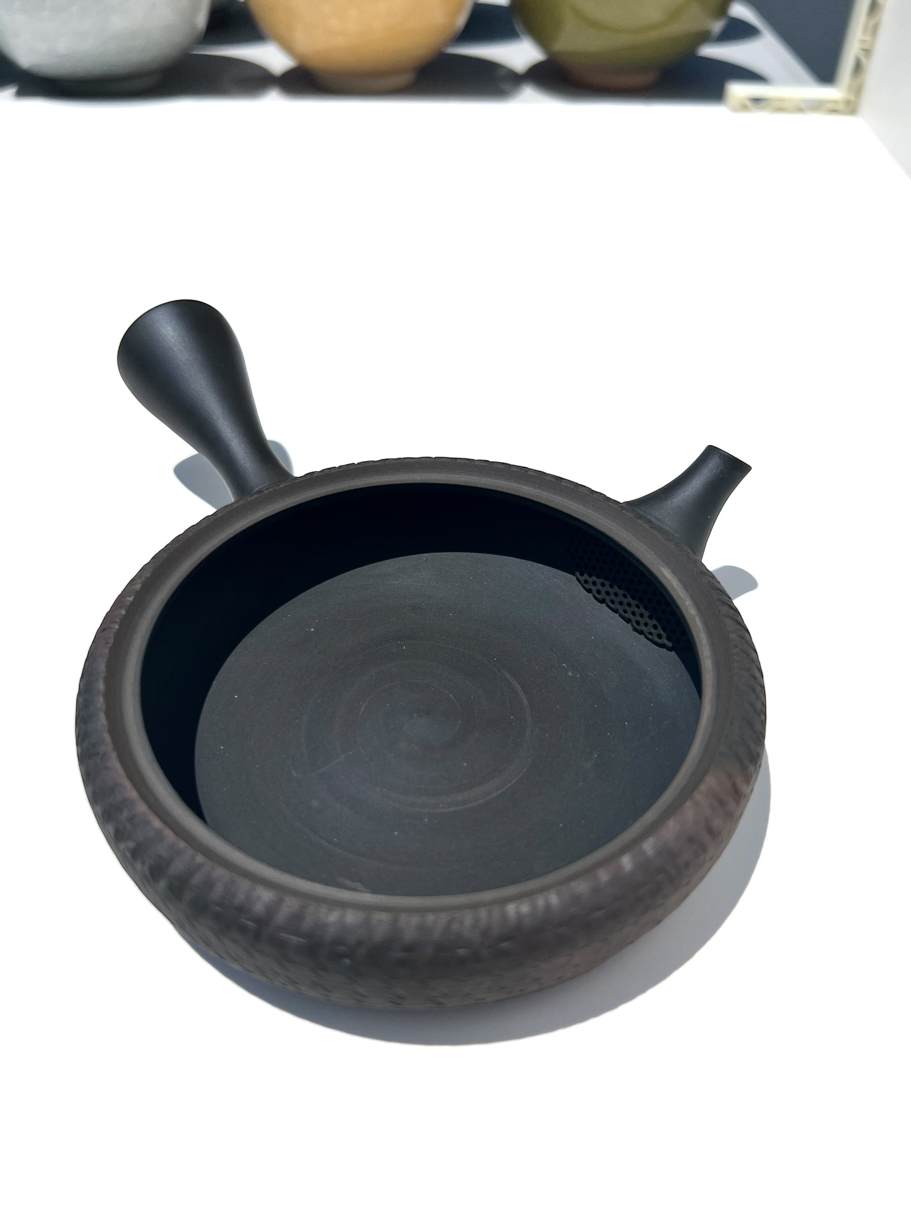 Flat Clay Tea Pot - Gyokko Hiyohen Gokuhira Biri Kyusu