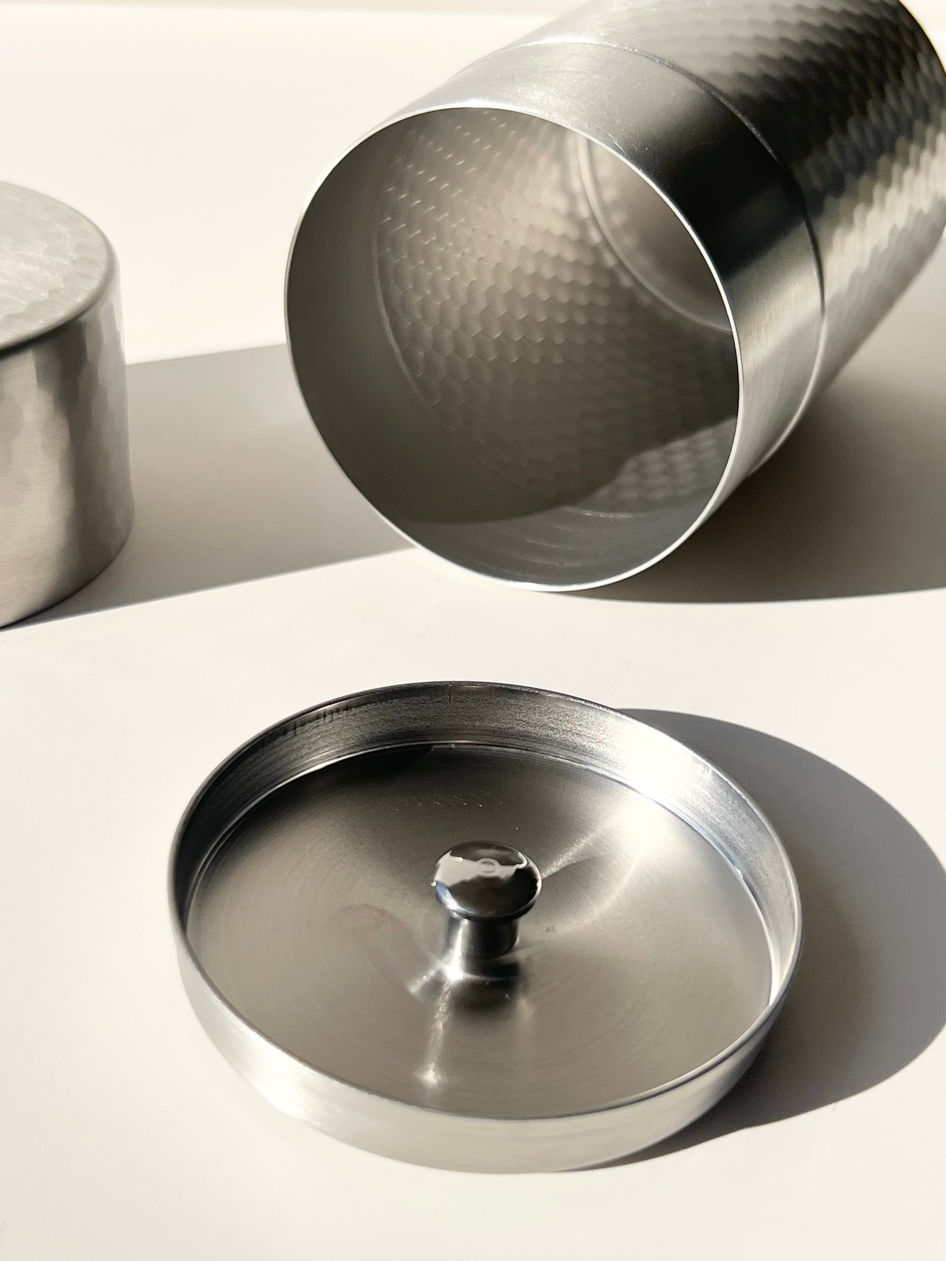 Tsubamesanjo Hammered Matte Japanese Tea Canister