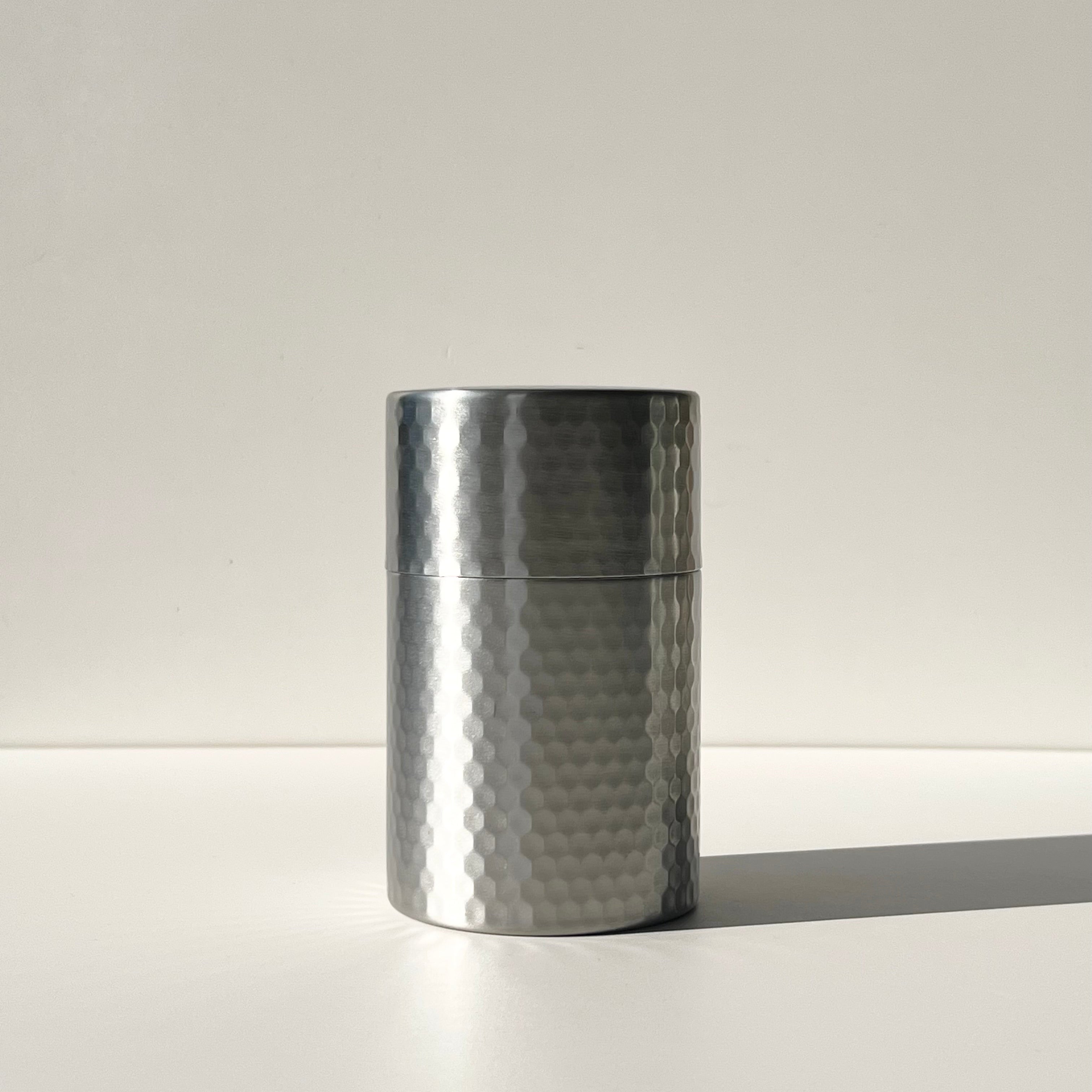Tsubamesanjo Hammered Matte Japanese Tea Canister