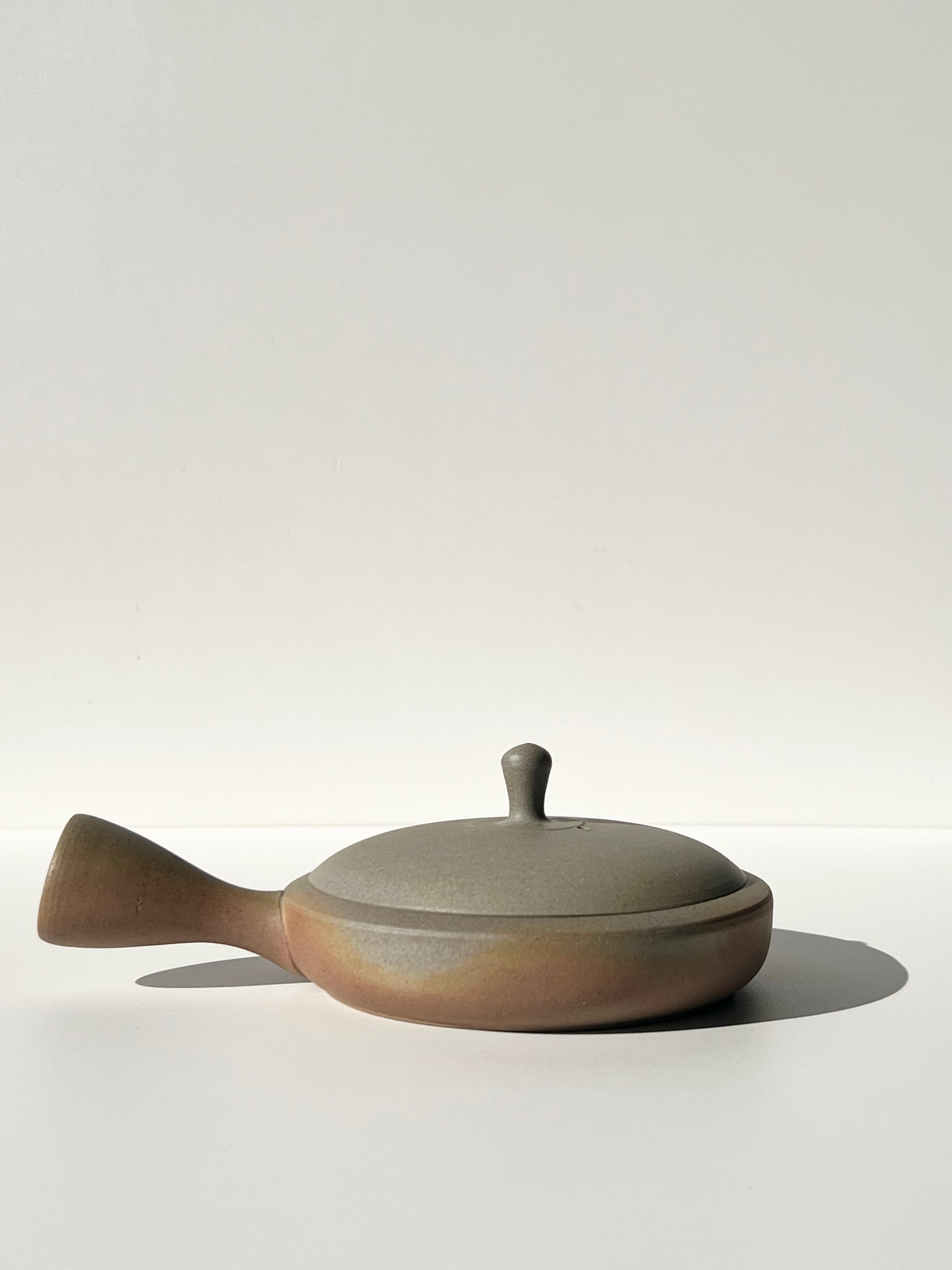 Flat Clay Tea Pot - Gyokko Yakishime Gokuhira Kyusu