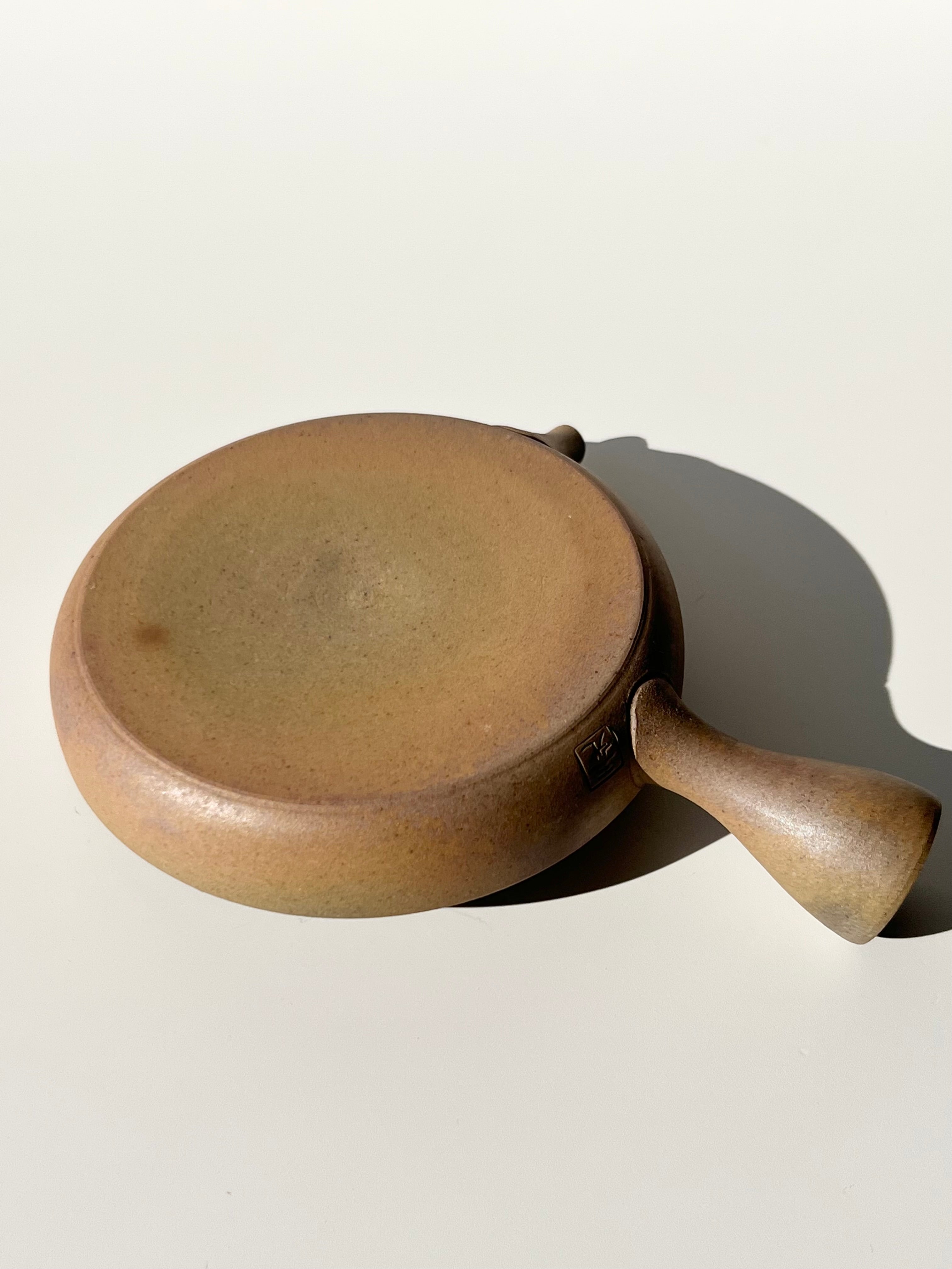 Flat Clay Tea Pot - Gyokko Yakishime Gokuhira Kyusu