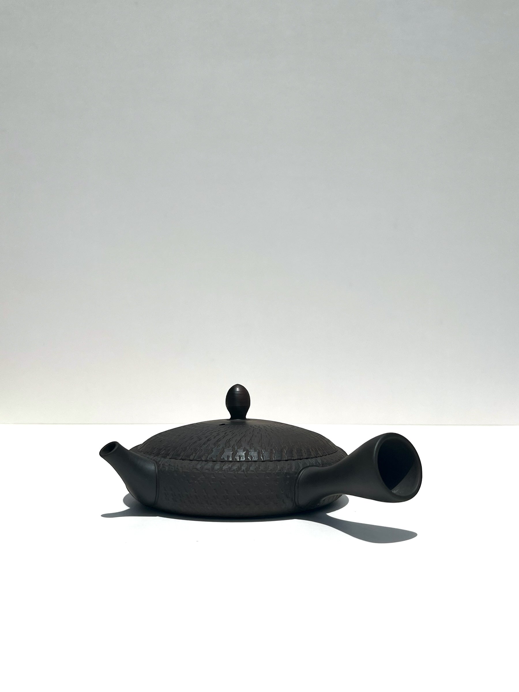 Flat Clay Tea Pot - Gyokko Hiyohen Gokuhira Biri Kyusu